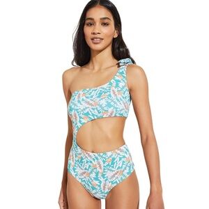 Eberjey Palmeras Ibiza One Shoulder Cut Out One-Piece Swimsuit